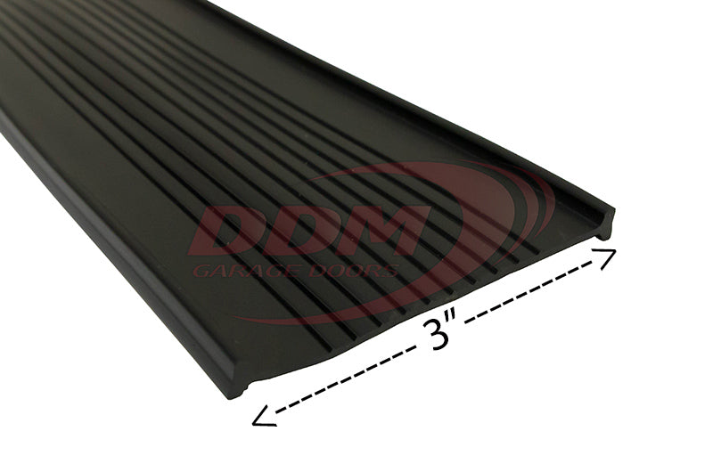 Bottom "T" U-Shaped Astragal 3" Black Vinyl